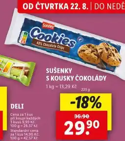 Lidl Sušenky s kousky čokolády nabídka