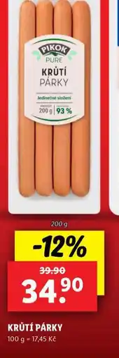 Lidl Krůtí párky nabídka