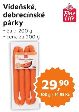 Můjobchod Vídeňské, debrecínské párky nabídka