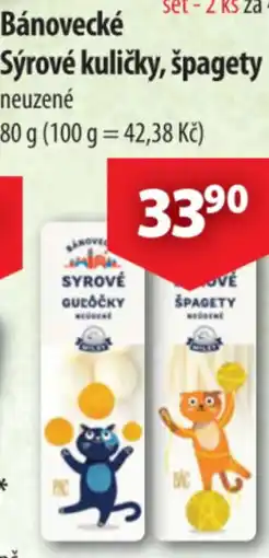 CBA Bánovecké Sýrové kuličky, špagety nabídka