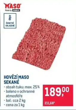 Makro HOVĚZÍ MASO SEKANÉ nabídka