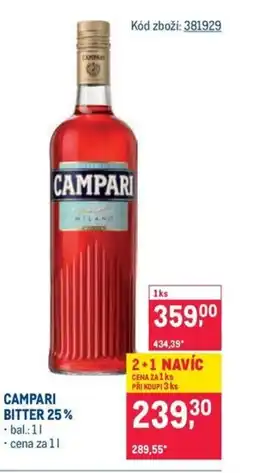 Makro CAMPARI BITTER 25% nabídka