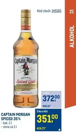 Makro CAPTAIN MORGAN SPICED 35% nabídka