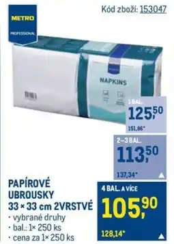 Makro PAPÍROVÉ UBROUSKY 33x33 cm 2VRSTVÉ nabídka