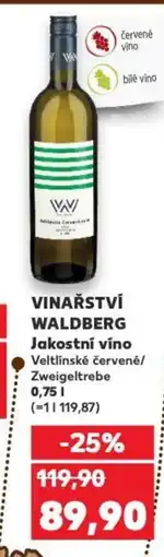Kaufland VINAŘSTVÍ WALDBERG Jakostní víno 0.75L nabídka