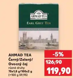 Kaufland AHMAD TEA Černý/Zelený/ Ovocný čaj nabídka