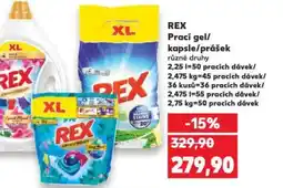 Kaufland REX Prací gel/ kapsle/prášek nabídka