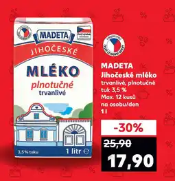 Kaufland MADETA Jihočeské mléko nabídka