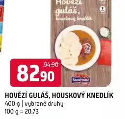 Terno HOVĚZÍ GULÁŠ, HOUSKOVÝ KNEDLÍK nabídka
