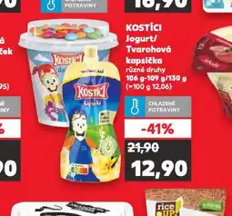 Kaufland Kostíci jogurt / tvarohová kapsička nabídka
