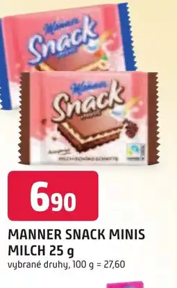 Trefa MANNER SNACK MINIS MILCH 25 g nabídka