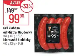 Globus Gril klobása od Mistra, Goudovky nabídka