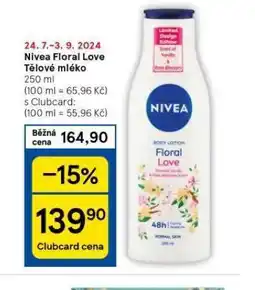 Tesco Nivea tělové mléko nabídka