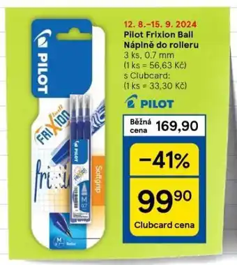 Tesco Pilot frixion ball náplně do rolleru nabídka