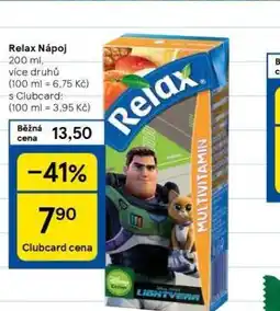 Tesco Relax nápoj nabídka