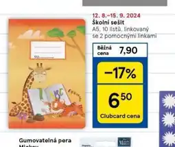 Tesco Školní sešit nabídka
