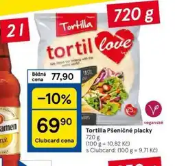 Tesco Tortilla pšeničné placky nabídka