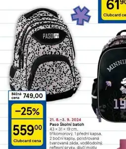 Tesco Paso školní batoh nabídka