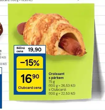 Tesco croissant s párkem nabídka