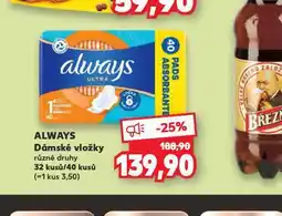 Kaufland Always dámské vložky nabídka