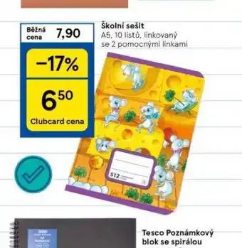 Tesco Školní sešit a5 nabídka