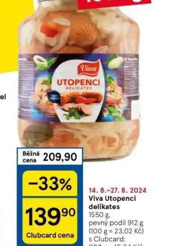 Tesco Viva utopenci delikates nabídka