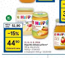 Tesco Hipp bio dětský příkrm nabídka