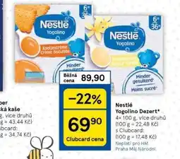 Tesco Nestlé yogolino dezert nabídka
