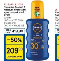 Tesco Nivea sun sprej na opalování nabídka