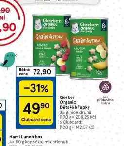 Tesco Gerber organic dětské křupky nabídka