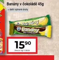 Hruška Banány v čokoládě nabídka