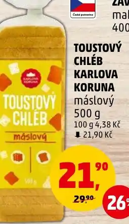 Penny Market TOUSTOVÝ CHLÉB KARLOVA KORUNA nabídka