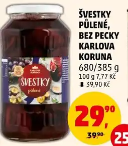 Penny Market ŠVESTKY PŮLENÉ, BEZ PECKY KARLOVA KORUNA nabídka