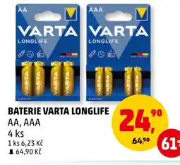 Penny Market BATERIE VARTA LONGLIFE nabídka
