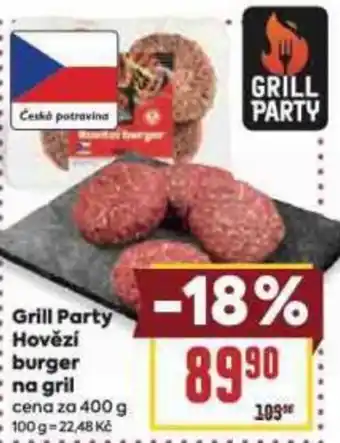 Billa Grill Party Hovězí burger na gril nabídka