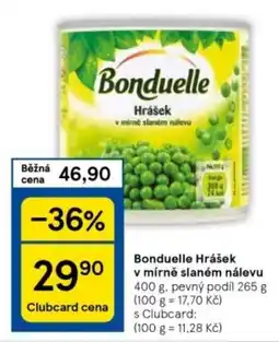 Tesco Bonduelle Hrášek v mírně slaném nálevu nabídka