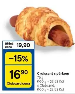 Tesco Croissant s párkem nabídka