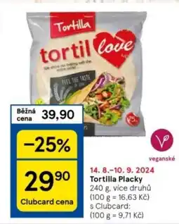 Tesco Tortilla Placky nabídka