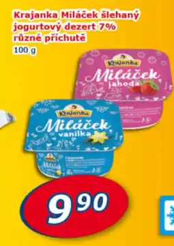 ESO MARKET Krajanka Miláček šlehaný jogurtový dezert 7% různé příchutě nabídka