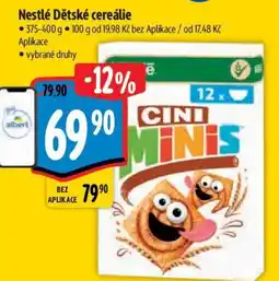Albert Nestlé Dětské cereálie nabídka