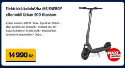 Datart Elektrická koloběžka MS ENERGY eRomobil Urban 500 titanium nabídka