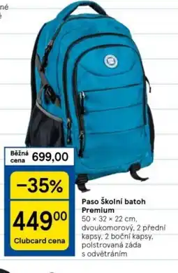 Tesco Paso Školní batoh Premium nabídka