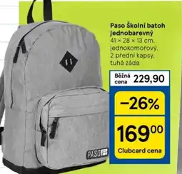 Tesco Paso Školní batoh jednobarevný nabídka