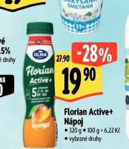 Albert Florian active+ nápoj nabídka