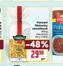 Billa Panzani těstoviny nabídka