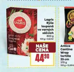 Billa Lagris rýže loupaná ve varných sáčcích nabídka