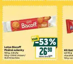 Billa Lotus biscoff plněné sušenky nabídka