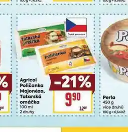 Billa Agricol poličanka majonéza, tatarská omáčka nabídka