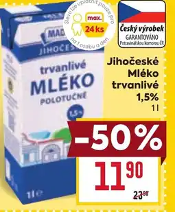 Billa Jihočeské Mléko trvanlivé 1,5% nabídka