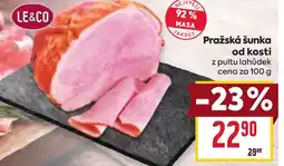 Billa Pražská šunka od kosti nabídka